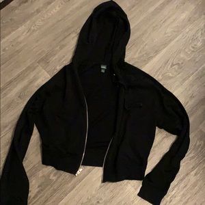 Target cropped black zip up hoodie